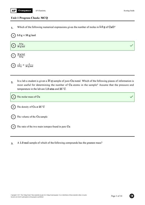 Directions: Questions 1-3 are long free-response questions that require about 23 minutes each to <b>answer</b> and are worth 10 points each. . Ap chemistry unit 3 progress check frq answers